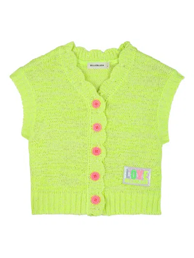 Billieblush Kids' Button-fastening Gilet In Green