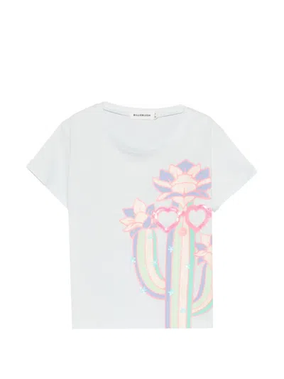 Billieblush Kids' Cactus Heart Sunglasses T-shirt In Blue