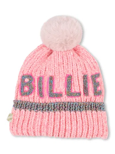 Billieblush Kids' Cappello In Maglia Pompon In Pink