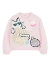 Billieblush Cat-motif Sequin-embellished Sweater In Pink