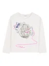 Billieblush Cat-printlong-sleeve T-shirt In White