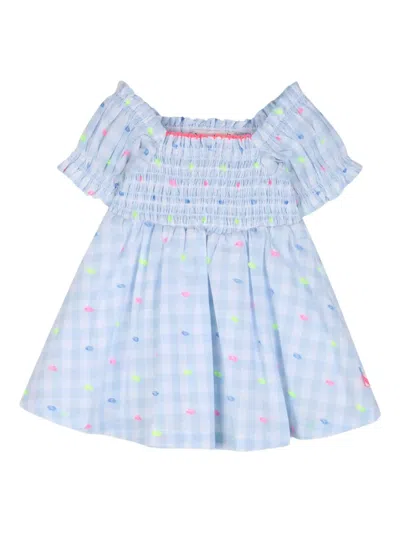 Billieblush Babies' Check-pattern Dress In Blue