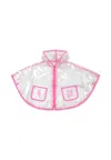 Billieblush Clear Raincoat For Baby Girl With Ice Cream In Transparent