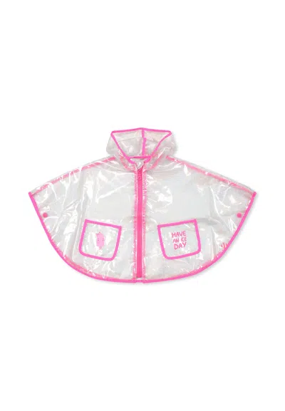 Billieblush Clear Raincoat For Baby Girl With Ice Cream In Transparent