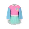 Billieblush Colorful Dress For Girl With Writing In Multicolor