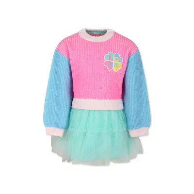 Billieblush Kids' Colorful Dress For Girl With Writing In Multicolor