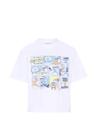 Billieblush Kids' Comic-print Short-sleeve T-shirt In White