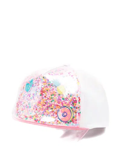 Billieblush Kids' Confetti-detail Baseball Cap In White