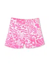 Billieblush Coral-print Shorts In 粉色
