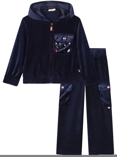 Billieblush Kids' Corduroy Track Suit In Blue