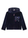 Billieblush Corduroy Velvet Hooded Cardigan In Blue
