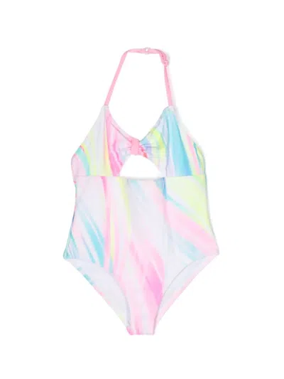 Billieblush Kids' Abstract-print Swimsuit In Multicolor