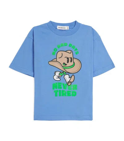 Billieblush Kids' Cotton Cowboy Hat T-shirt In Blue