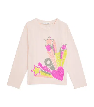 Billieblush Kids' Cotton Rhinestone Love T-shirt In Neutral