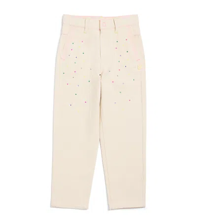 Billieblush Kids' Cotton Spring Trousers In Beige