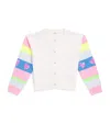 Billieblush Cotton Striped-sleeve Cardigan In White
