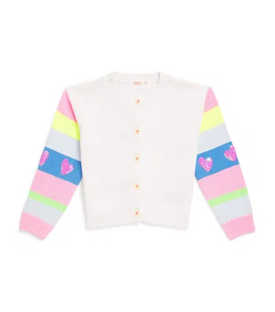 Billieblush Kids' Cotton Striped-sleeve Cardigan In White