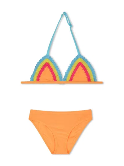 Billieblush Kids' Crochet Bikini In Orange