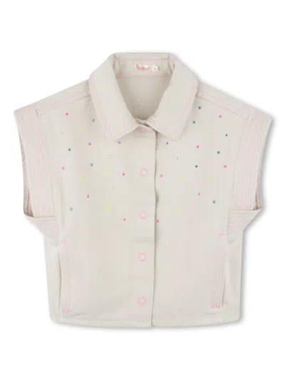Billieblush Kids' Crystal-embellished Gilet In Neutrals