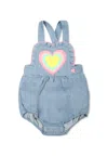 Billieblush Denim Babygrow For Babygirl With Heart In Denim