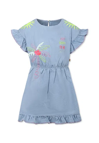 Billieblush Kids' Denim Dress For Girl With Palm Tree