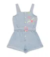 Billieblush Denim Embroidered Playsuit In Blue