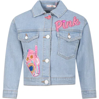Billieblush Kids' Denim Skirt For Girl With Sequin Patch