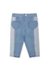 Billieblush Denim Jeans For Baby Girl With Logo In Denim
