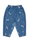 Billieblush Denim Jeans For Baby Girl With Writing In Blue
