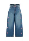 Billieblush Denim Jeans For Girl With Hearts In Blue