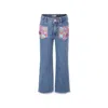 Billieblush Sequin-trimmed Jeans In Denim