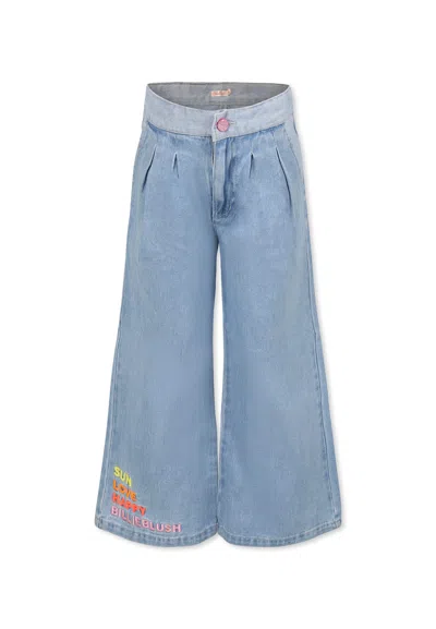 Billieblush Kids' Denim Jeans For Girl With Writing