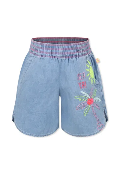 Billieblush Kids' Denim Shorts For Girl With Palm Tree