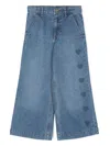 Billieblush Heart-print Jeans In Double Stone Bleach