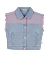 Billieblush Denim Vest For Girl With Writing In Blue