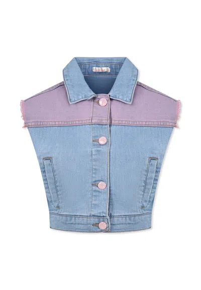 Billieblush Kids' Denim Vest For Girl With Writing