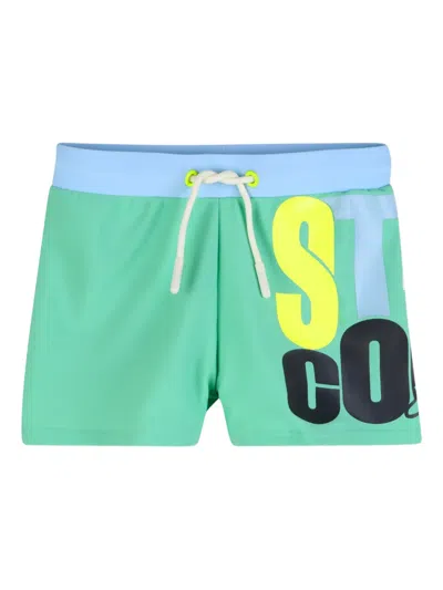 Billieblush Kids' Drawstring Swim Shorts In Green