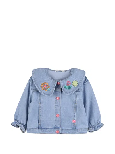Billieblush Babies' Embroidered-collar Denim Jacket In Blue