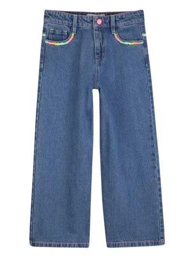 Billieblush Kids' Embroidered-detail Jeans In Blue