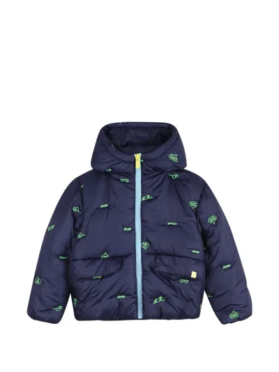 Billieblush Kids' Embroidered Hooded Puffer Jacket In Blue