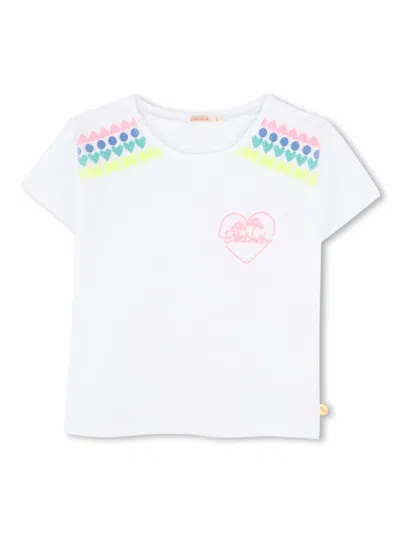 Billieblush Kids' Embroidered-logo T-shirt In White