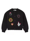 Billieblush Embroidered-motifs Cardigan In Black