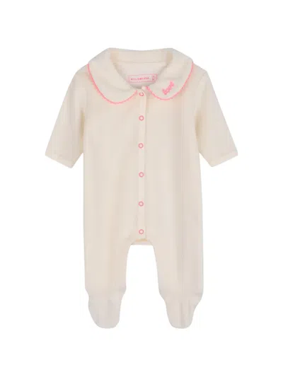 Billieblush Babies' Embroidered Peter Pan Collar Pajamas In Pink