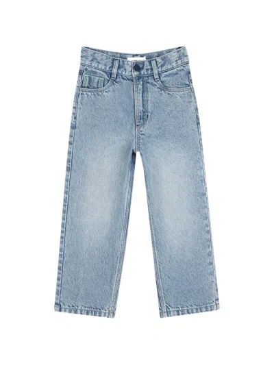 Billieblush Kids' Embroidered Straight-leg Jeans In Gray