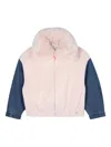 Billieblush Faux-fur Collar Denim-sleeves Jacket In Pink