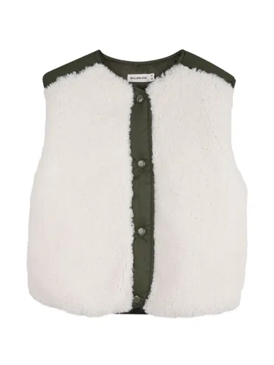 Billieblush Kids' Faux-shearling Sleeveless Jacket In White