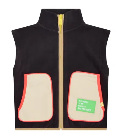 Billieblush Kids' Fleece Gilet In Black