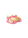 Billieblush Floral-appliqué Open-toe Sandals In Pink