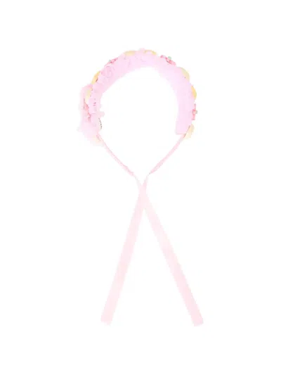 Billieblush Kids' Flower-appliqué Head Band In Pink