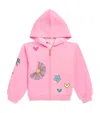Billieblush Flower Print Zip-up Hoodie In Pink